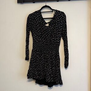 Urban Outfitters Black and White Floral Long Sleeve Dress